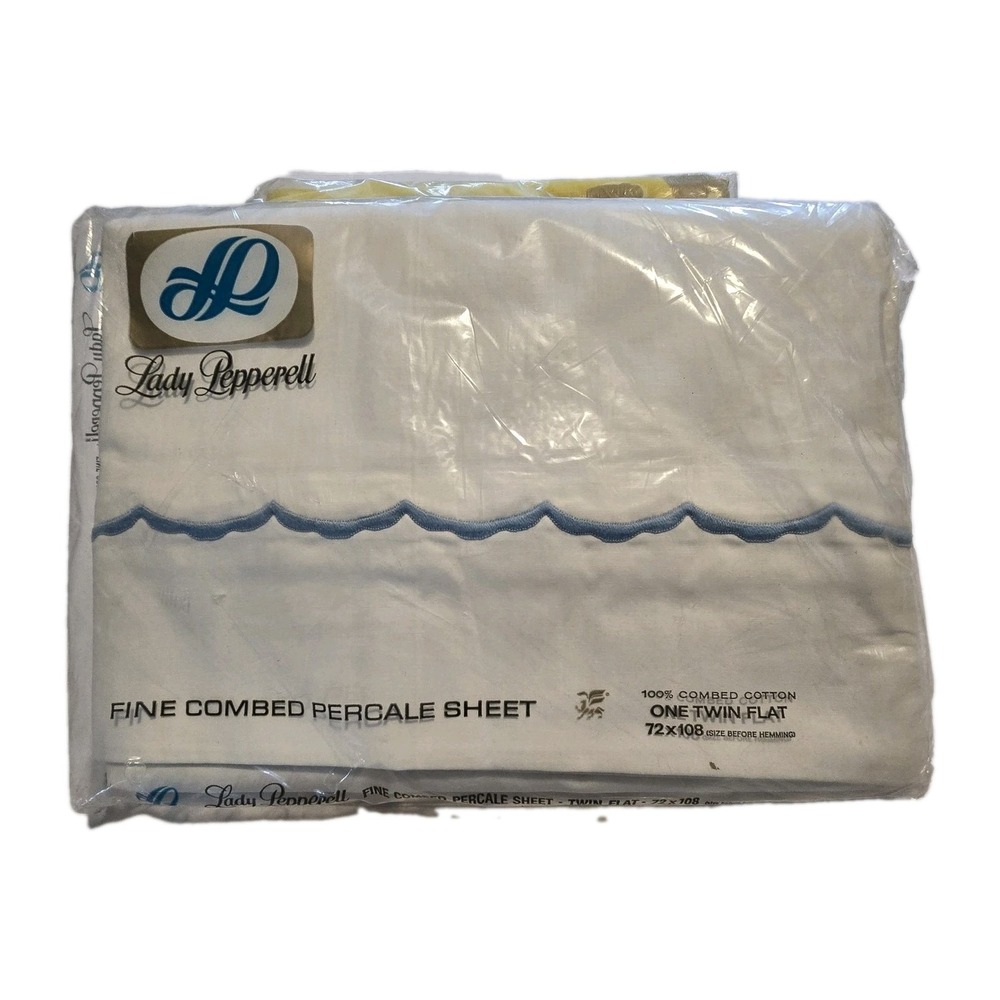 Vintage NEW Lady Pepperell Fine Combed Percale Sheet Twin Size Flat White NOS